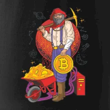 Horník těží bitcoiny