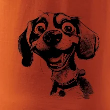 Černobílá karikatura bígl