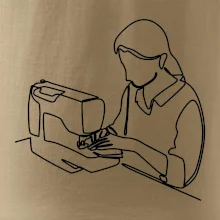 Švadlena a šicí stroj jedním tahem