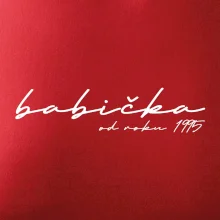 Psací nápis babička s ročníkem