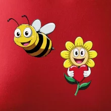 Parové triko - Včela a květina