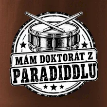 Mám doktorát z paradiddlu - černobílý bubenický odznak