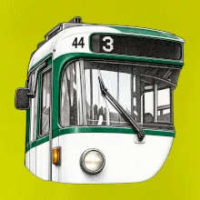 Detail čela T3R SLF tečkovaná perokresba
