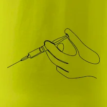 Ruka a injekce jedním tahem