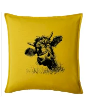 Černobílá karikatura černá kráva hlava