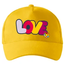 Love nápis s květinou