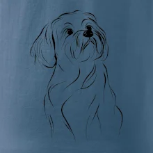 Lhasa Apso černý nákres slabé linky
