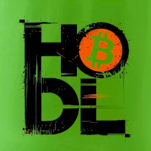 Hodl velký nápis a logo BTC