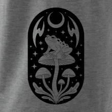 Goblincore černobílá oválná žába