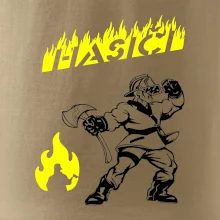 Hasič stojící - nápis hasiči - Velký nápis  na zádech