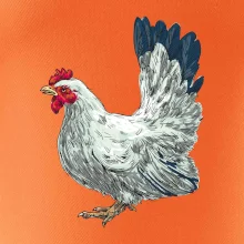 Slepice kreslená bílá