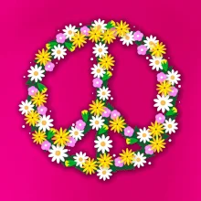 Peace symbol kopretiny