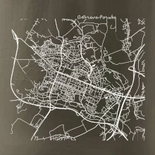 Mapy měst černobílé Ostrava Poruba