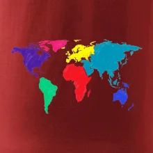 Světové kontinenty bez názvů - barevné