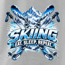 Sjezdové lyže v horách eat sleep repeat
