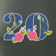 Květinové číslo kreslené - 20