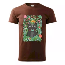 Kočka s květy malovaná