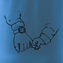 Táta a syn ruce obrys