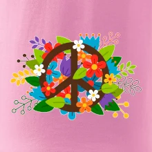 Peace symbol prorostlý květinami