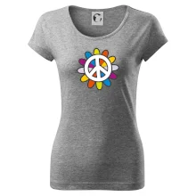 Peace symbol s kreslenou květinou