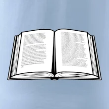 Kniha černobílá otevřená s textem