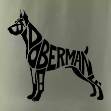 Doberman - nápis v tělě