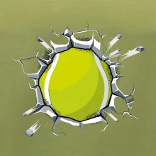 Tenisový míč v triku