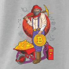 Horník těží bitcoiny