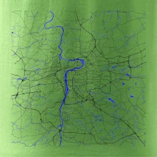 Praha - Mapa s vodními toky