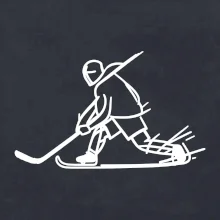 Kreslený hokejista tučnou fixou