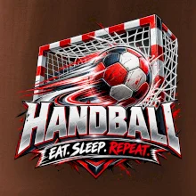 Házenkářský míč v brance eat sleep repeat