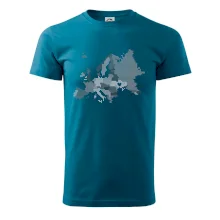 Mapa Evropy - srdce v Ukrajině