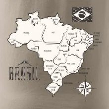 Brazílie mapa s názvy regionů