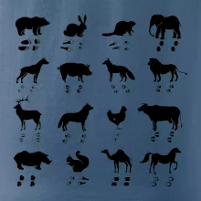 Zvířecí stopy s obrázkem zvířete - stopy zvířat