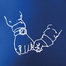 Táta a syn ruce obrys