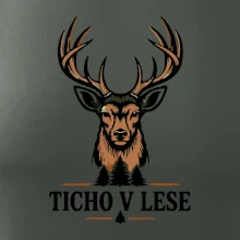 Ticho v lese jelení minimalistický motiv