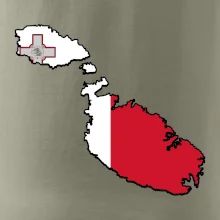 Mapa Malta s vlajkou