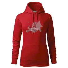 Mapa Evropy - srdce v Ukrajině