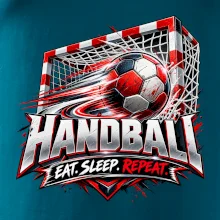 Házenkářský míč v brance eat sleep repeat