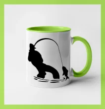 Rybář tahající rybu