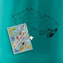 Tričko s mapou + ZOO nažehlovačky