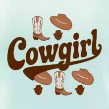 Cowgirl nápis a oblečení