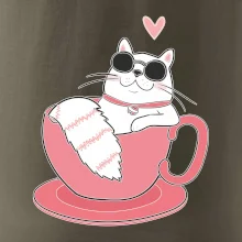 Hustá kočka v hrníčku