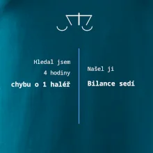 Hledání haléře bilance sedí