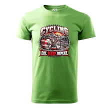 Cyklistické kolo mezi horami eat sleep repeat