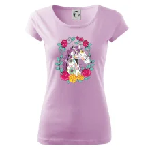 Kůň barevný s květinami