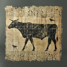 Egyptské hieroglyfy kráva