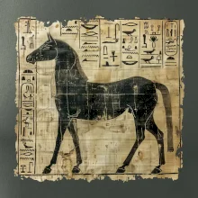 Egyptské hieroglyfy kůň