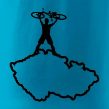 Mapa ČR - cyklista na prsou