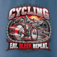 Cyklistické kolo mezi horami eat sleep repeat